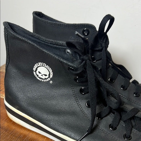 Harley-Davidson Black Motorcycle High-Top Sneakers, Men’s 13 - Picture 2 of 10